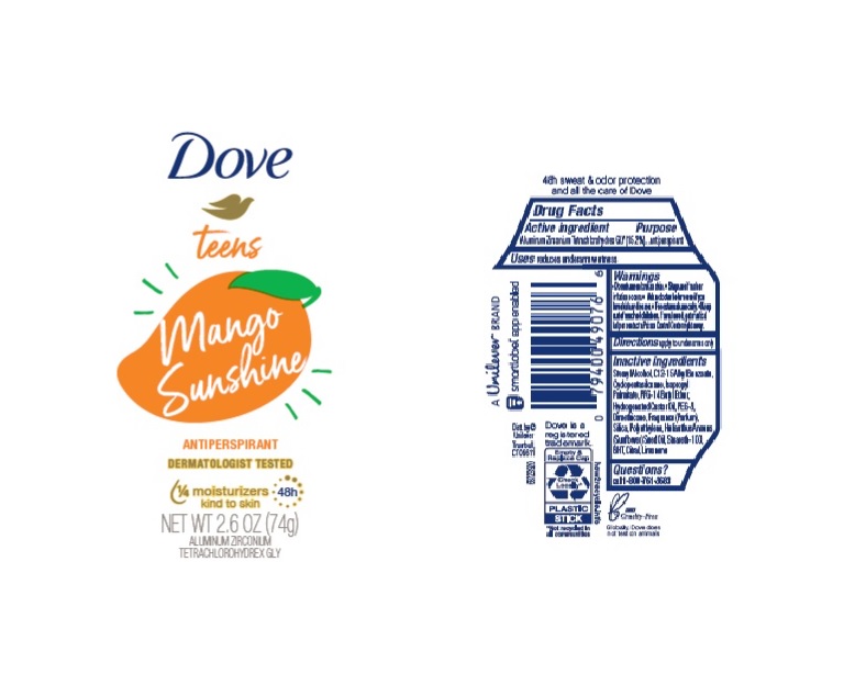 Pill image for Dove Teens Mango Sunshine 48h Antiperspirant