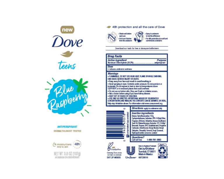 Pill image for Dove Teens Blue Raspberry 48h Antiperspirant
