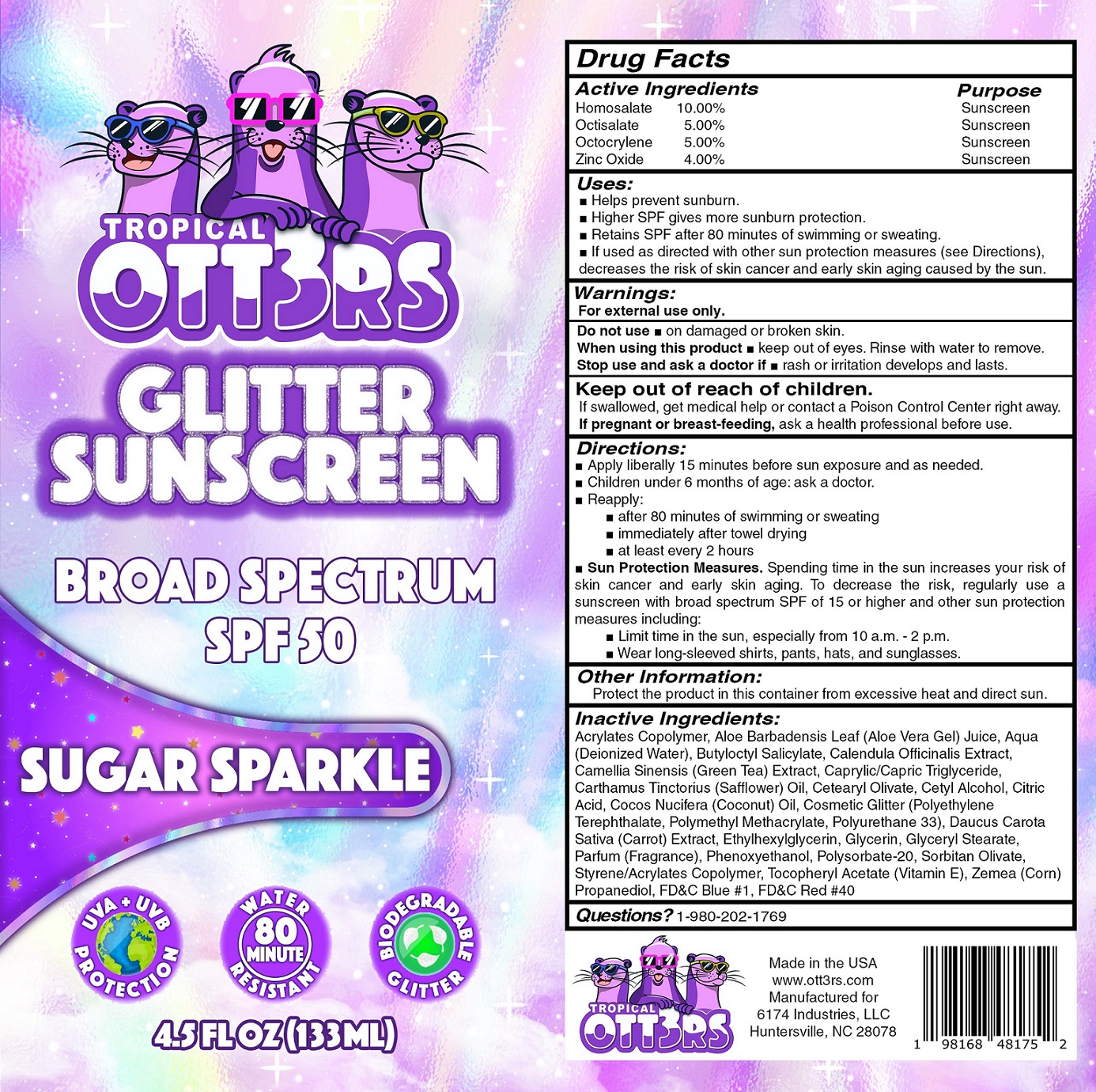 Pill image for Tropical Otters Glitter Sunscreen Spf-50 - Sugar Sparkle