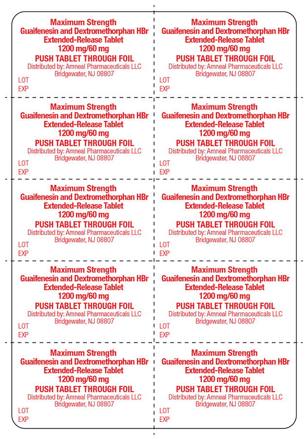 Pill image for Guaifenesin And Dextromethorpham Hbr Extended-release Tablets, 1200 Mg/60 Mg