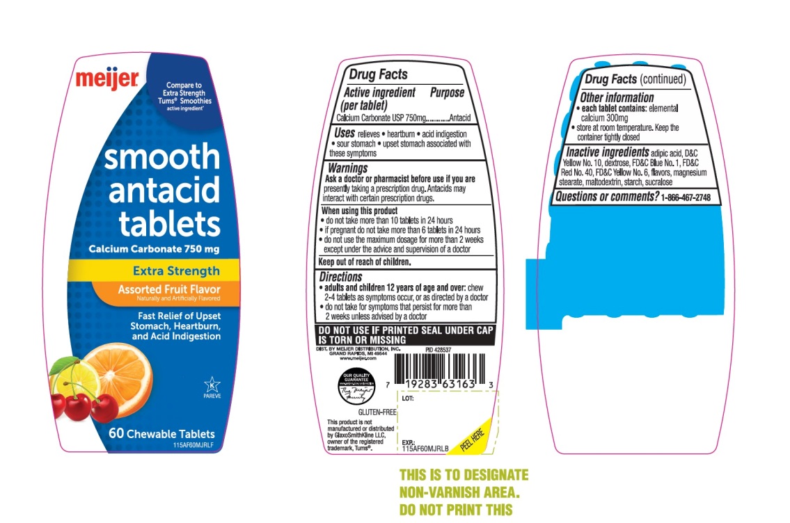 Pill image for Meijer Extra Strength Smooth Antacid Assorted Fruit Chewable Tablets