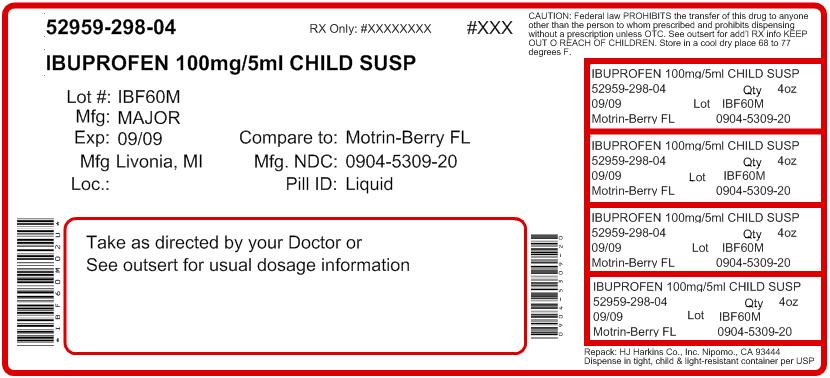 Pill image for Major Pharmaceuticals Children's Ibuprofen Oral Suspension Drug Facts