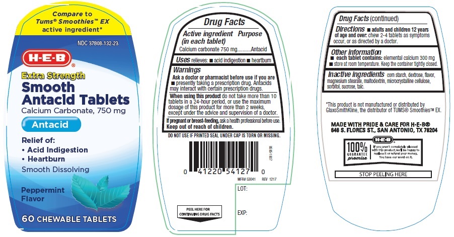 Pill image for Heb Extra Strength Smooth Antacid Peppermint Chewable Tablets