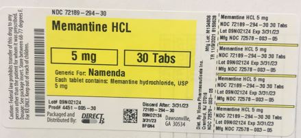 Pill image for Memantine Hcl