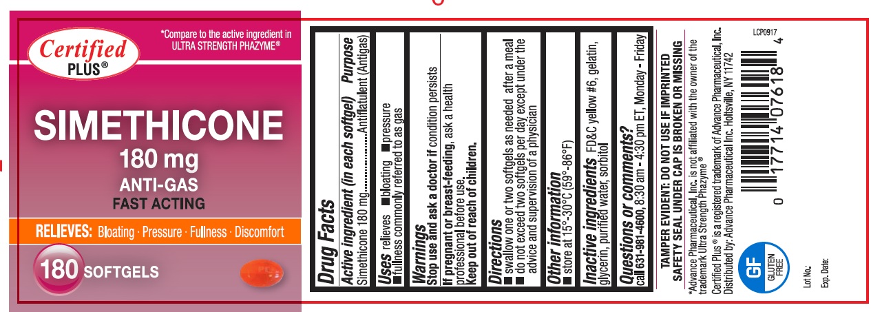 Pill image for Certified Plus Anti-gas Simethicone 180 Mg