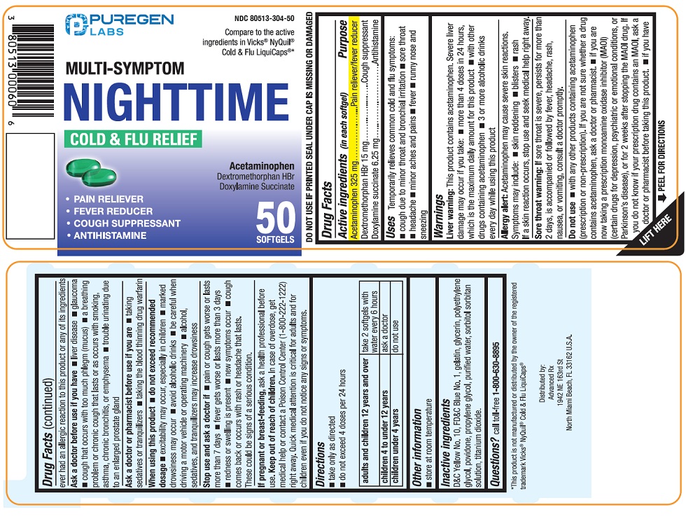 Pill image for Multi-symptom Nighttime Cold & Flu Relief Softgels