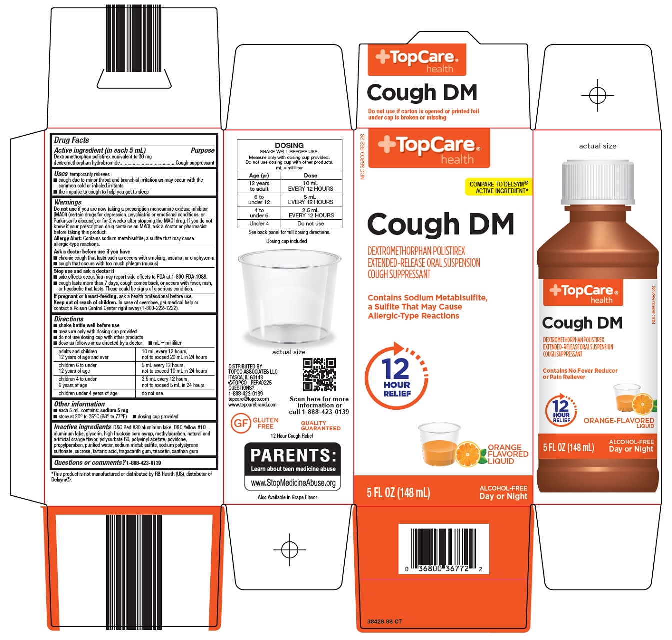 Pill image for Topco Associates Llc. Cough Dm Drug Facts