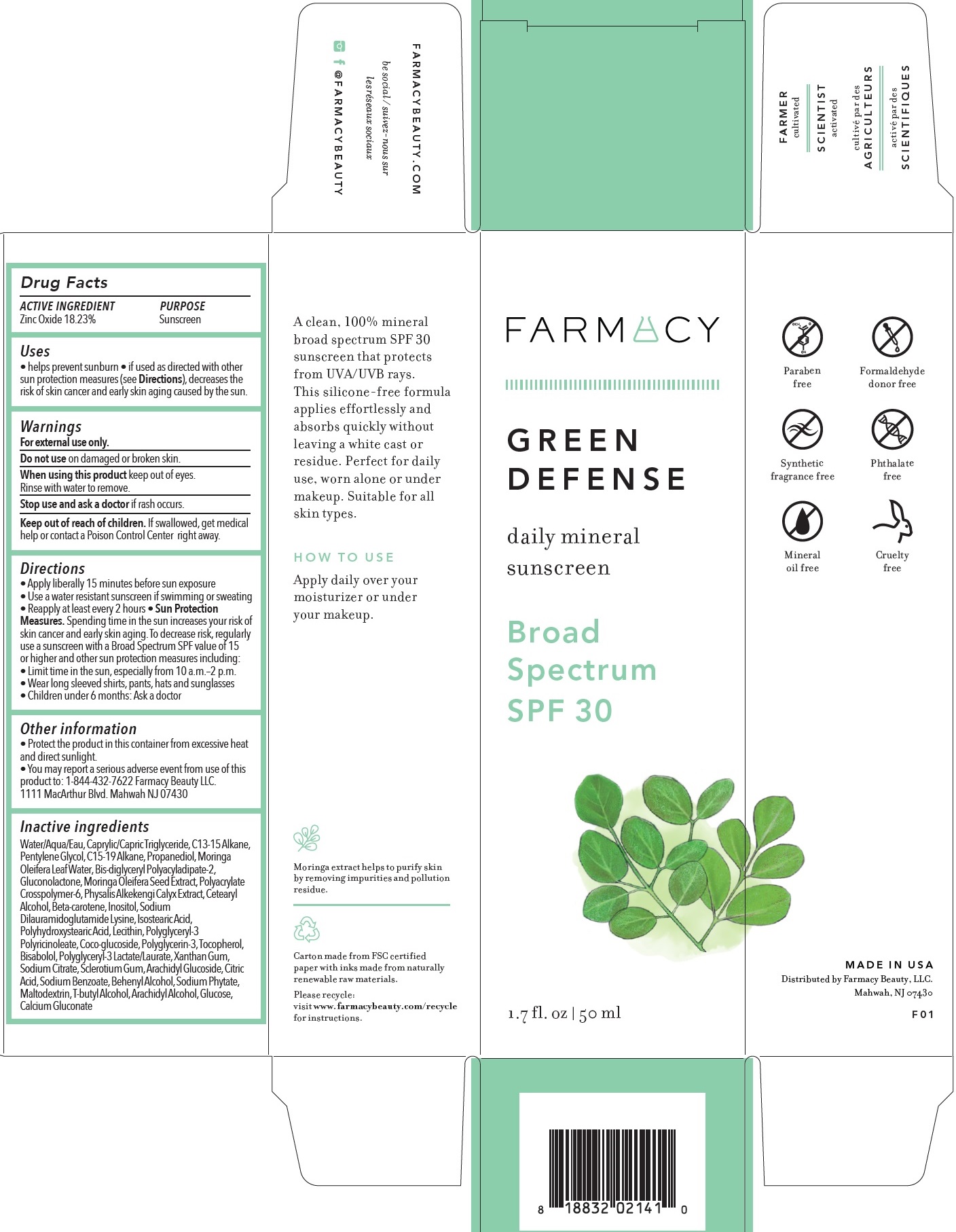 Pill image for Green Defense Daily Mineral Sunscreen Broad Spectrum Spf 30