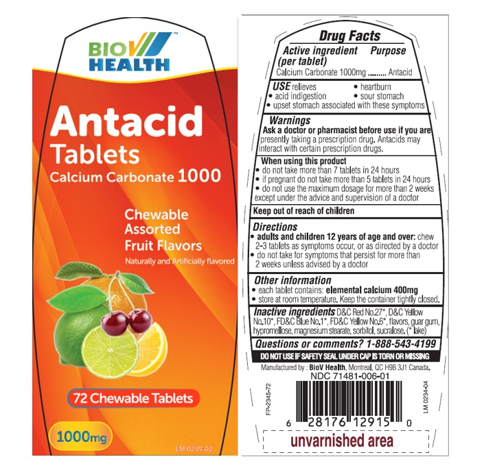 Pill image for Bio V Antacid Tablets Ultra Fruit Flavors