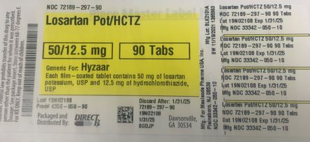 Pill image for Losartan Pot/hctz
