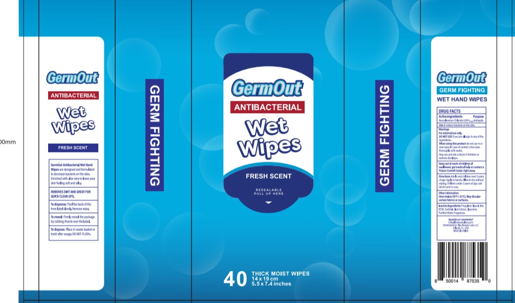Pill image for Germ Out Antibacterial 40 Count Wet Wipes