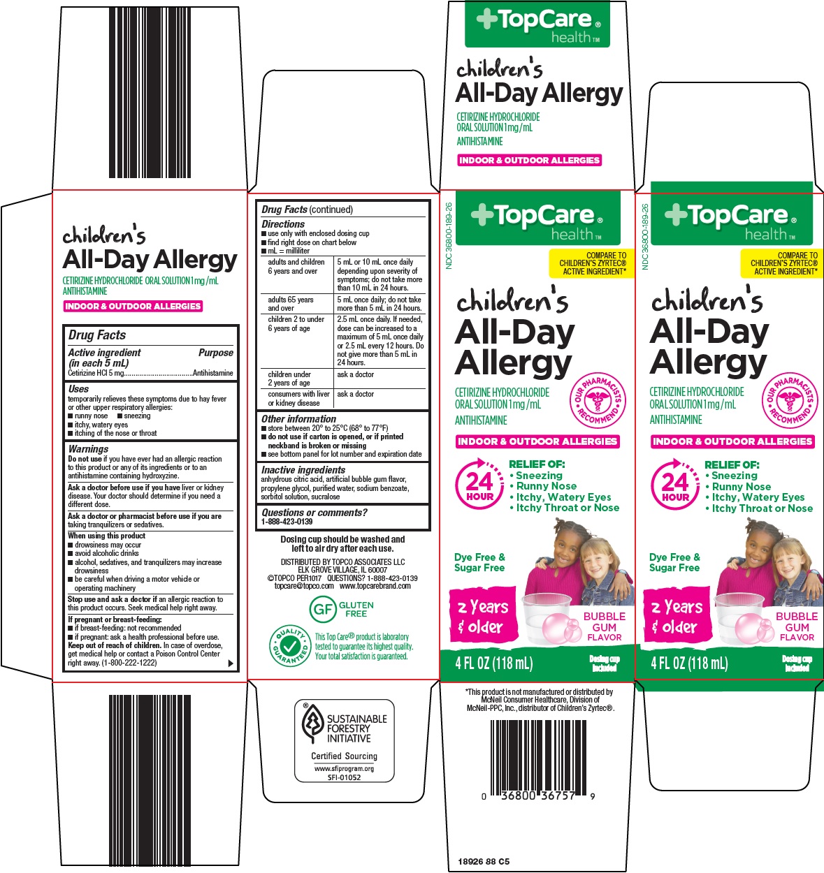 Pill image for Topco Associates Llc. Children’s All-day Allergy Drug Facts