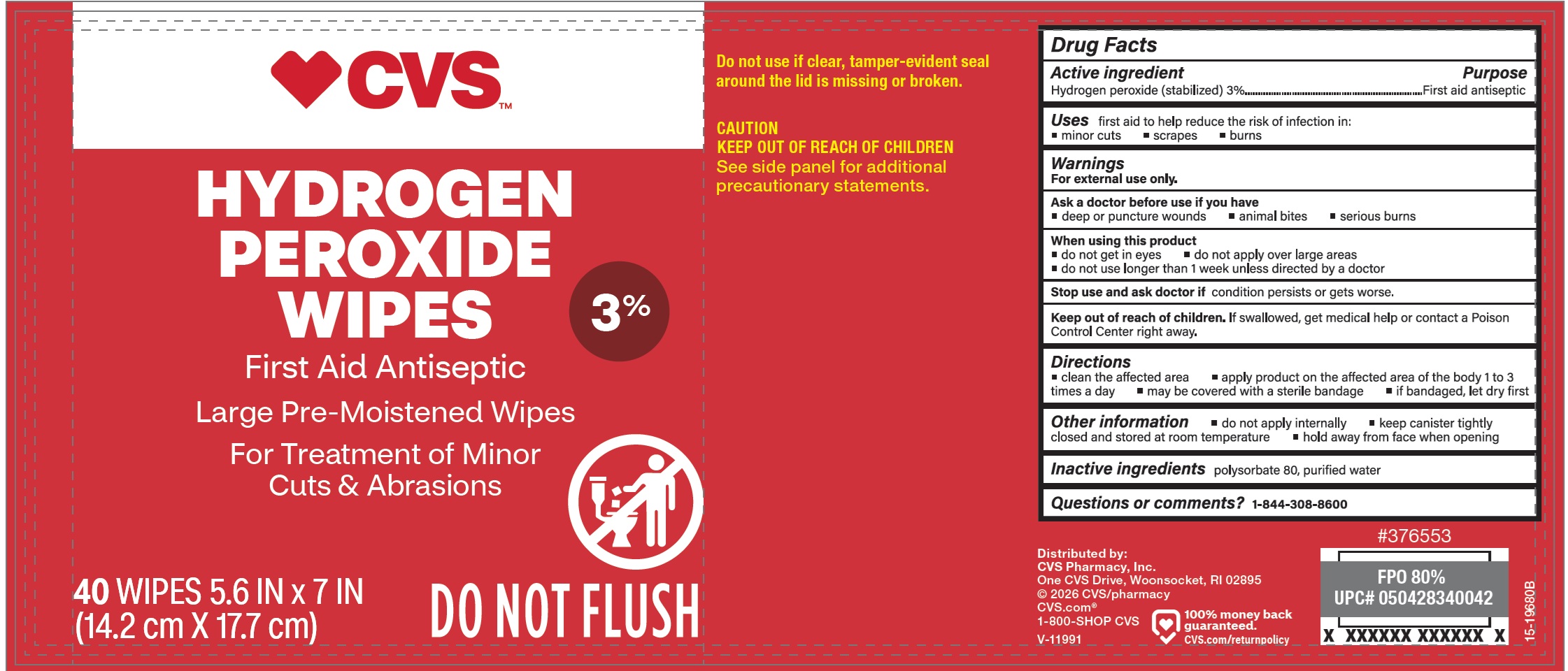 Pill image for Cvs Hydrogen Peroxide Wipes