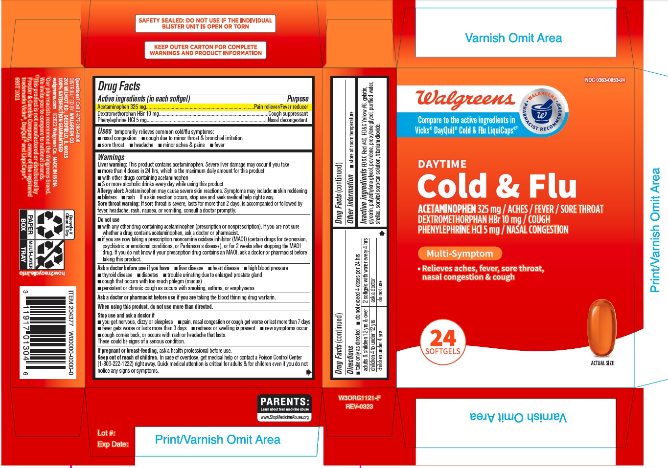 Pill image for Walgreens Daytime Cold & Flu Softgels