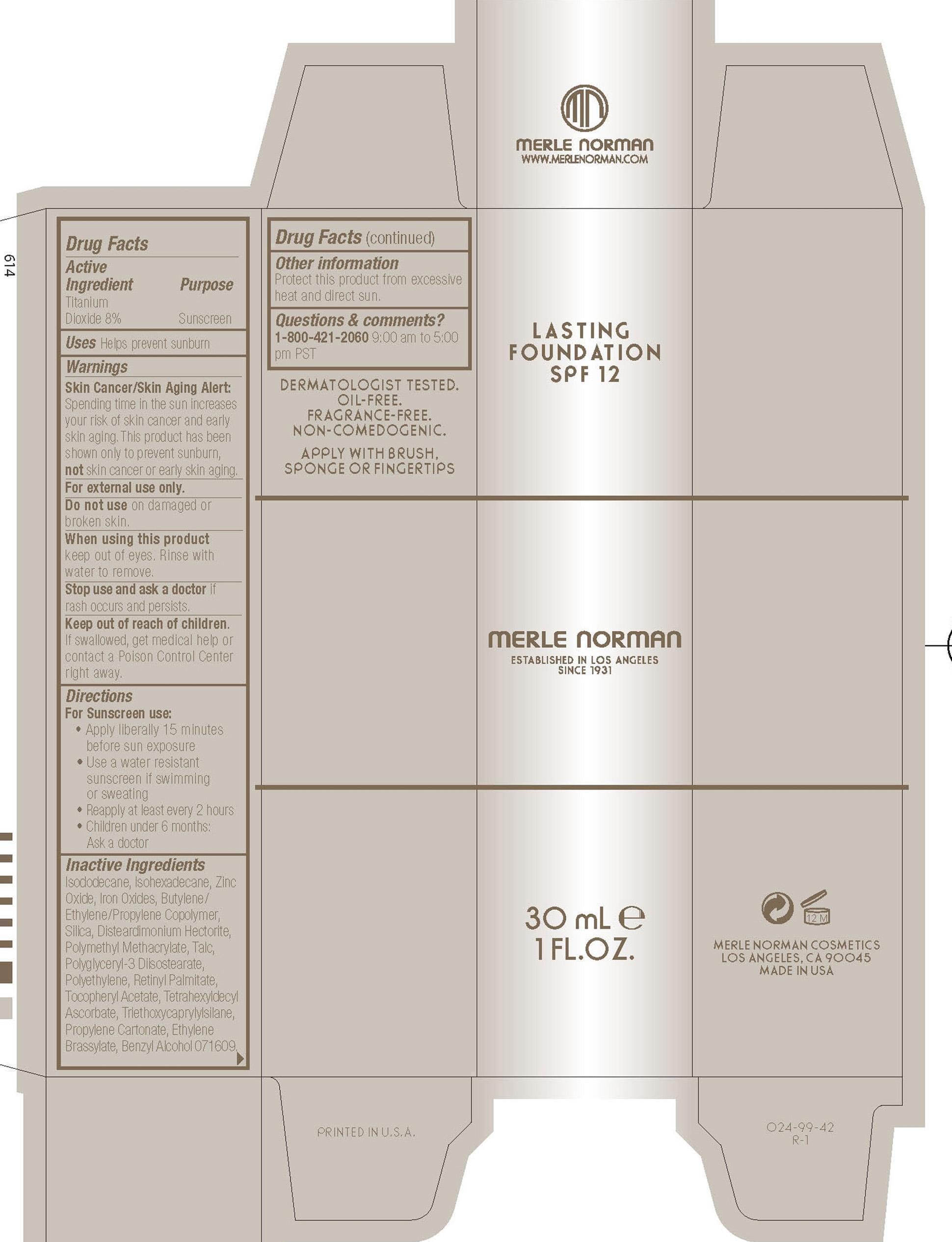 Pill image for Merle Norman Lasting Foundation Spf 12