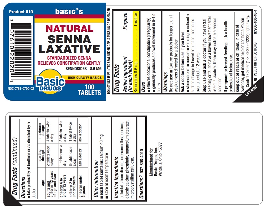 Pill image for Basic Drugs - Natural Senna Laxative - Sennosides 8.6mg (0761-0790)