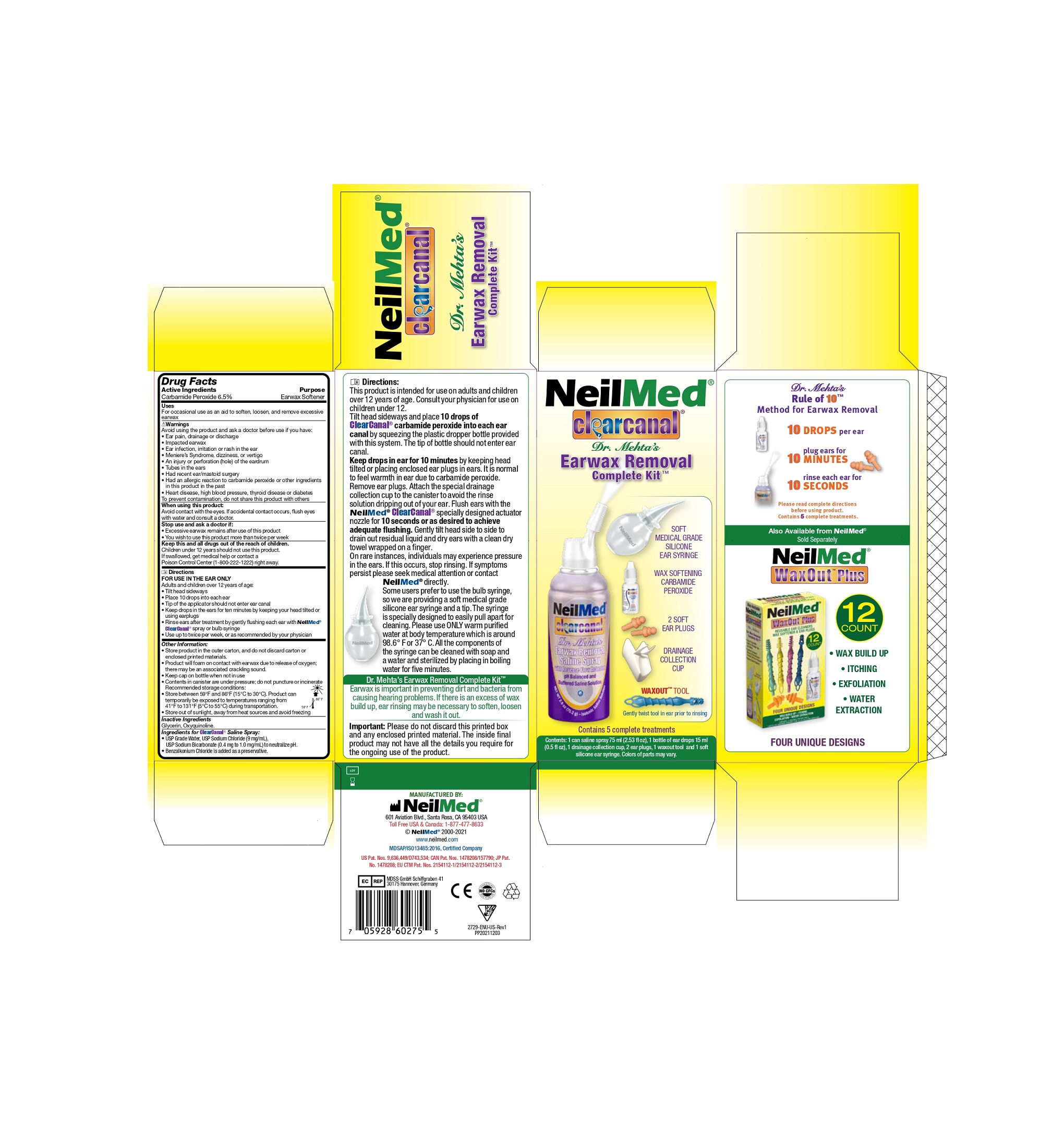 Pill image for Neilmed Clearcanal Earwax Removal Complete Kit (bkc)