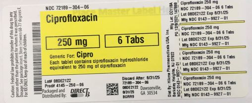 Pill image for Ciprofloxacin 250 Mg