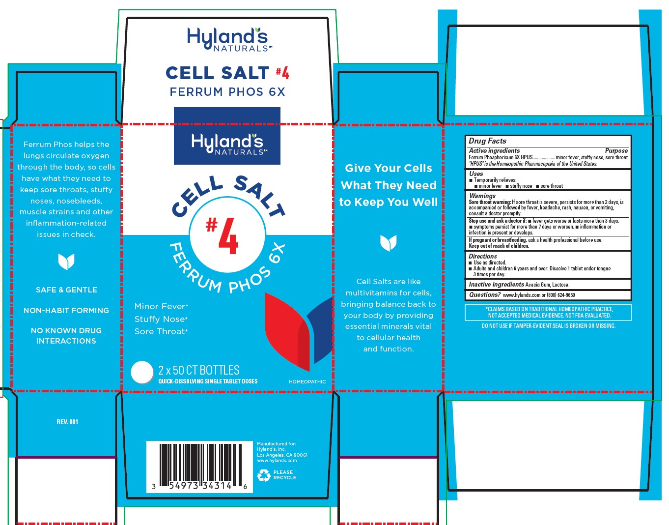 Pill image for Hyland's Naturals Cell Salt #4 Ferrum Phos 6x