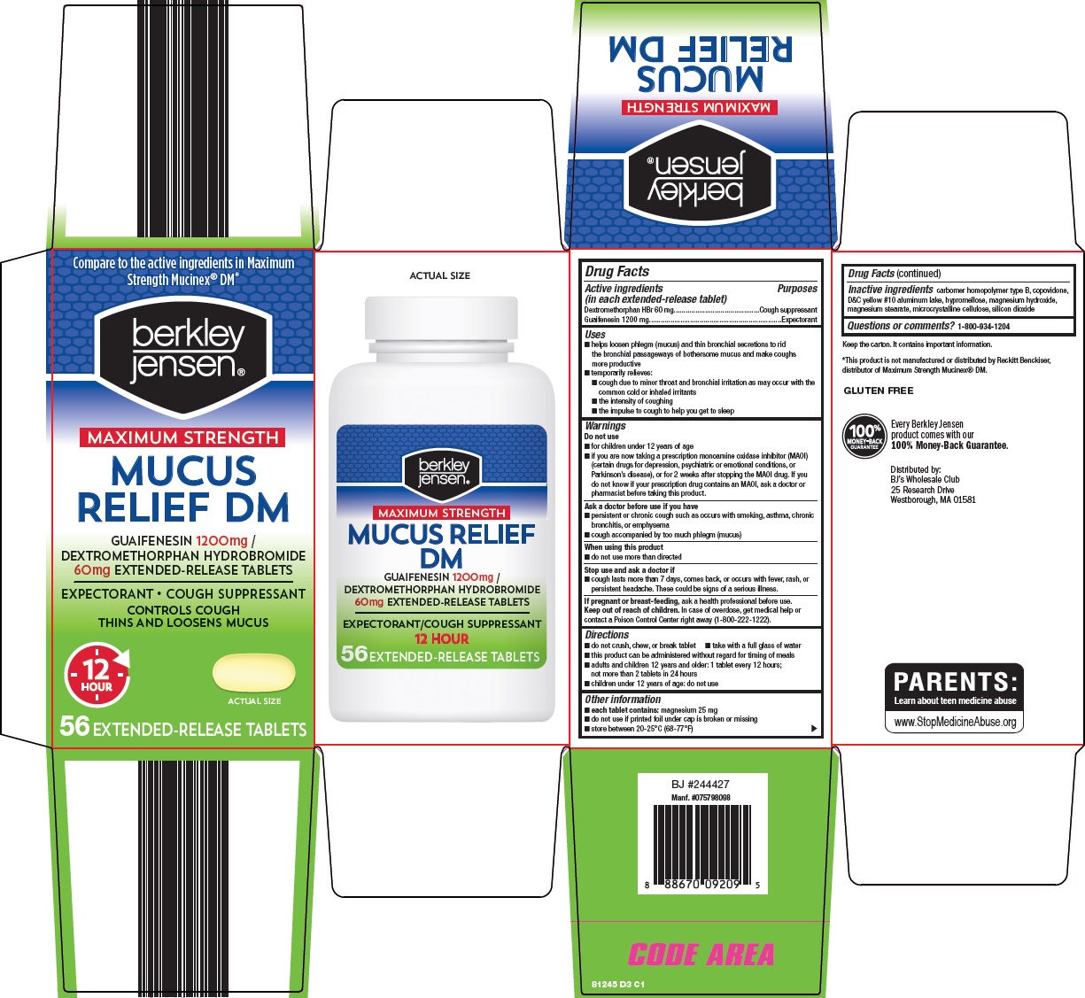 Pill image for Bjwc Mucus Relief Dm Drug Facts