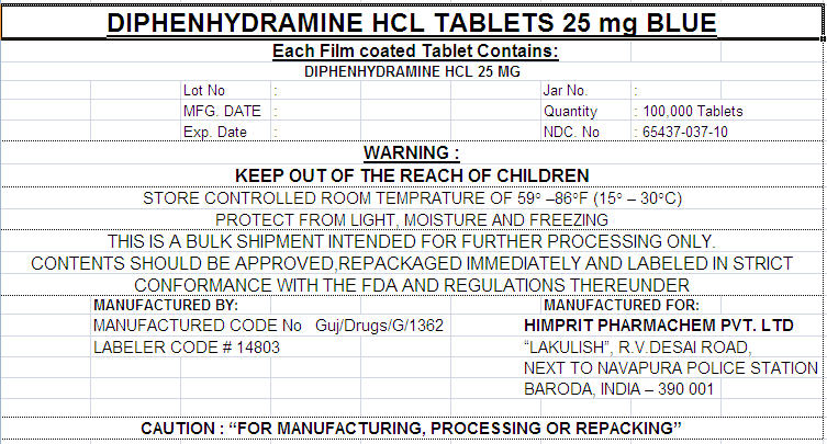Pill image for Diphenhydramine Hcl Tablets 25 Mg Blue