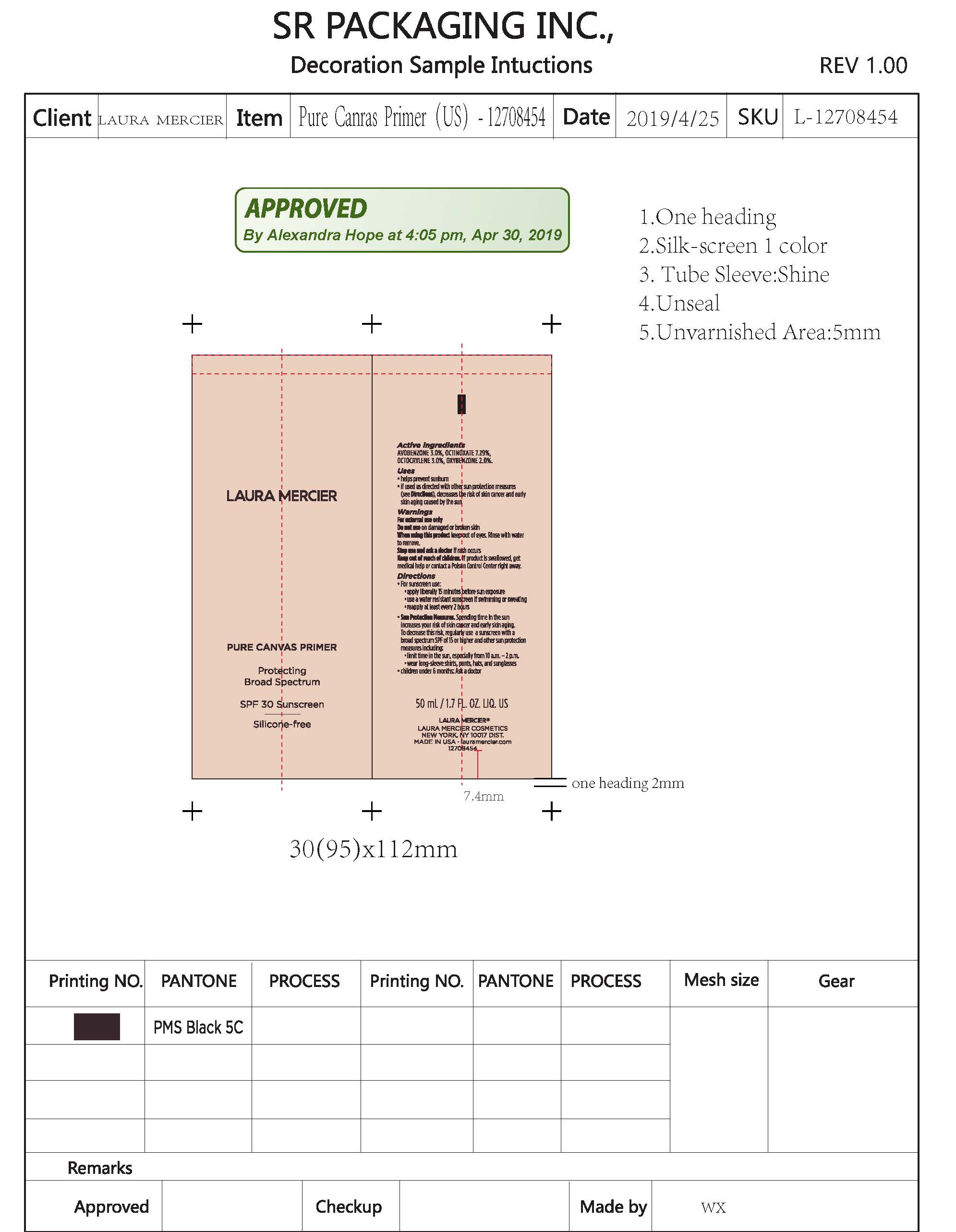 Pill image for Laura Mercier Pure Canvas Primer Protecting Broad Spectrum Spf 30 Sunscreen
