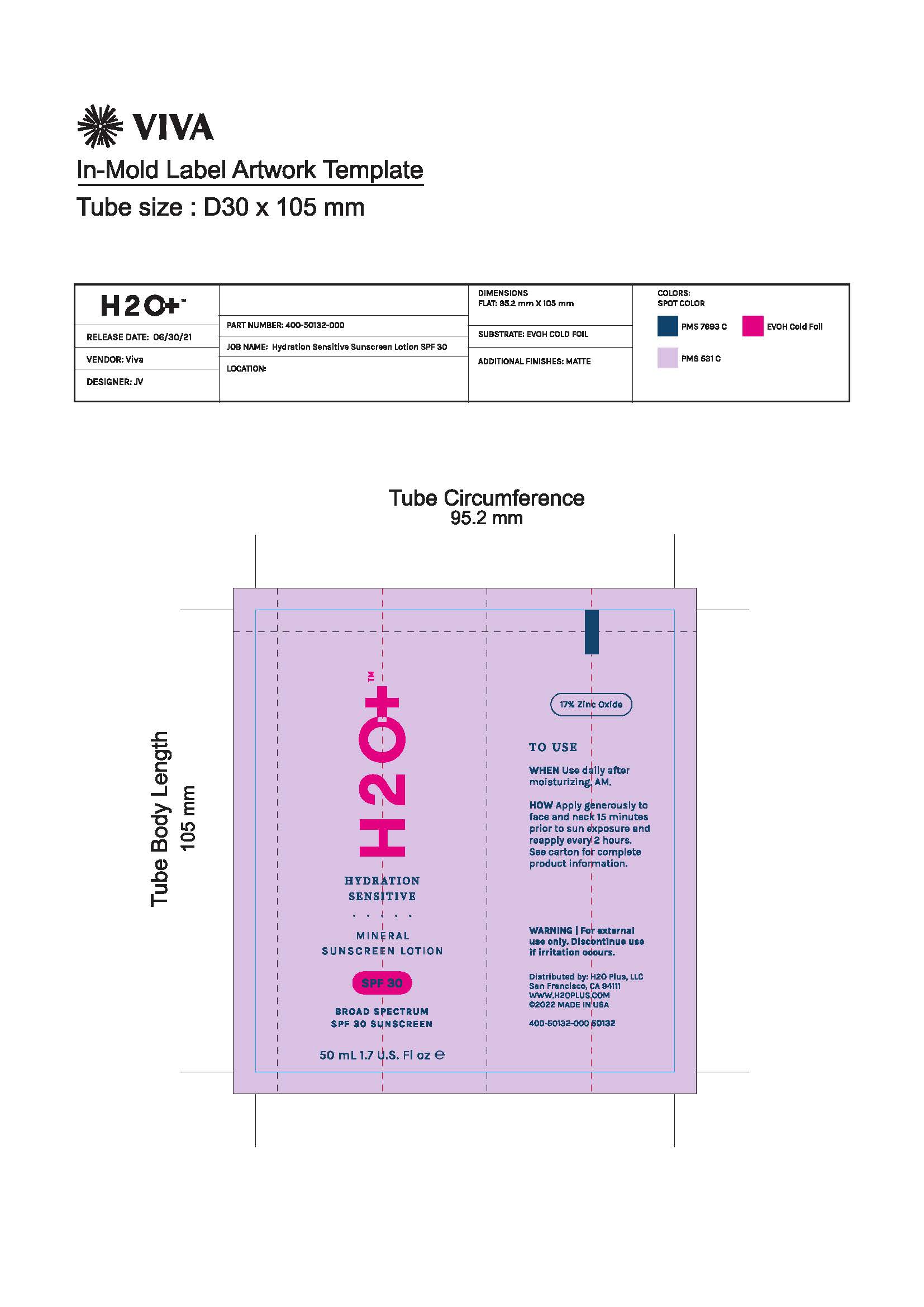 Pill image for H2o+ Hydration Sensitive Sunscreen Lotion Spf 30 Broad Spectrum Spf 30 Sunscreen