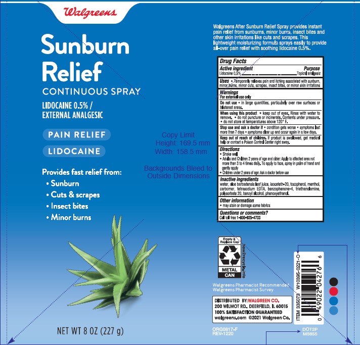 Pill image for walgreens sunburn relief continuous spray