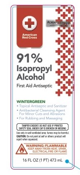 Pill image for American Red Cross 91% Isopropyl Rubbing Alcohol With Wintergreen