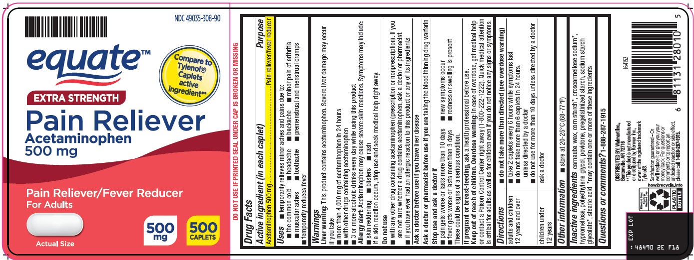 Pill image for Wal-mart Pain Reliever Drug Facts