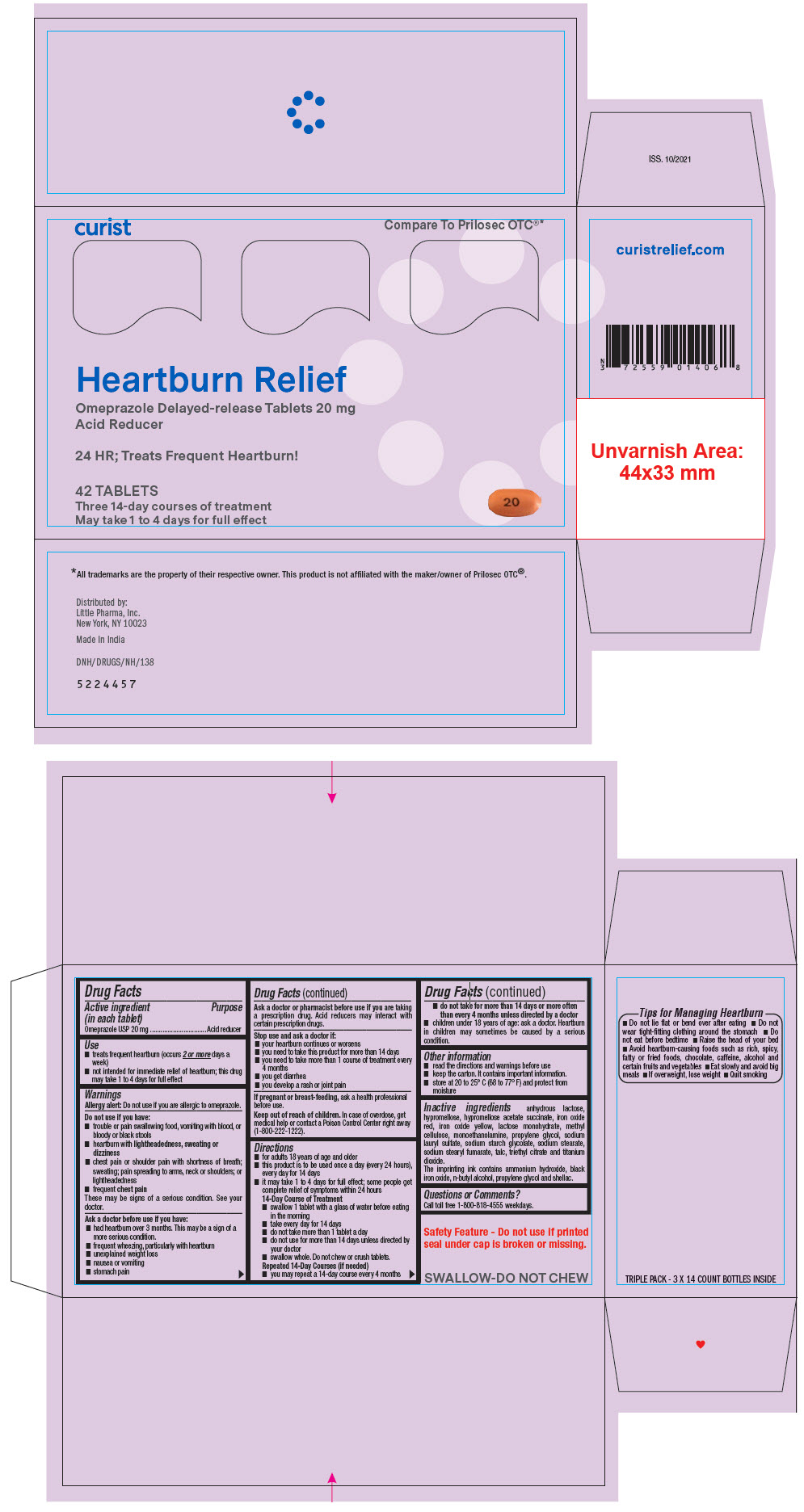 Pill image for Curist Heartburn Relief (omeprazole Tablets)