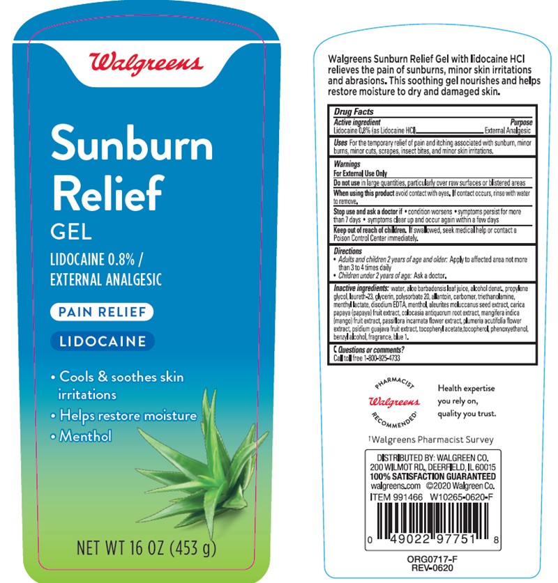 Pill image for Walgreens Sunburn Relief Gel