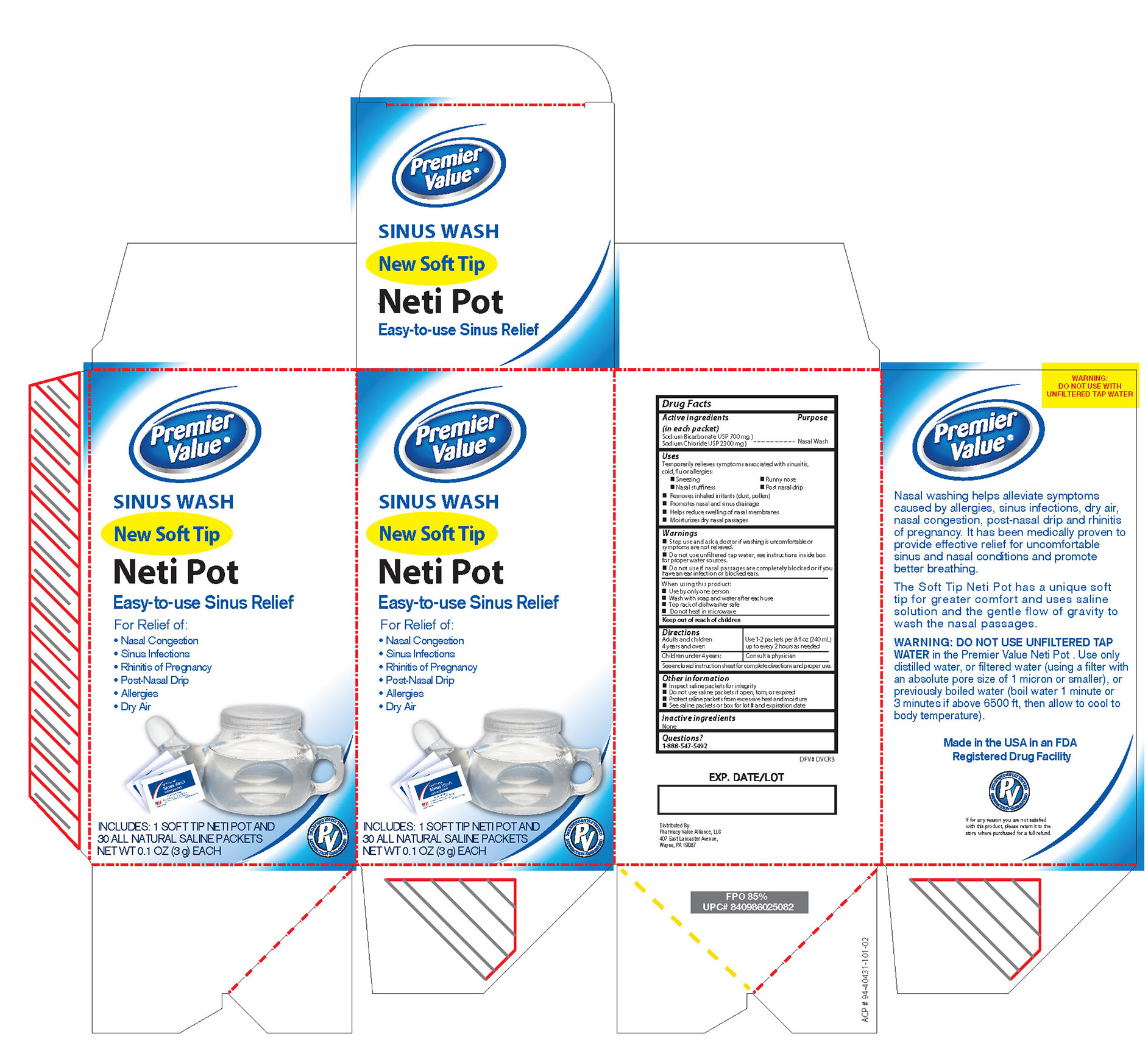 Pill image for Premier Value Sinus Wash Neti Pot- New Soft Tip
