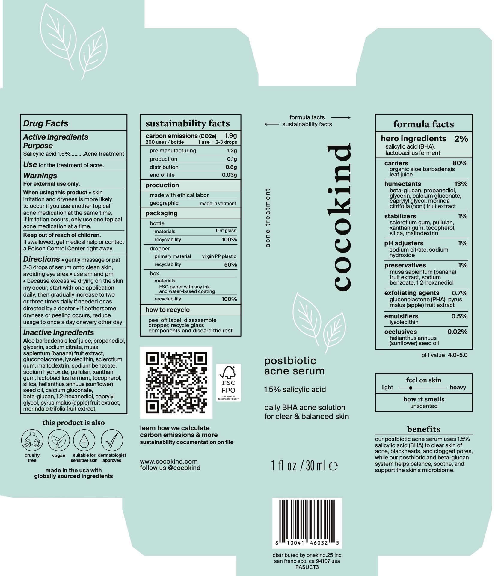 Pill image for cocokind postbiotic acne serum