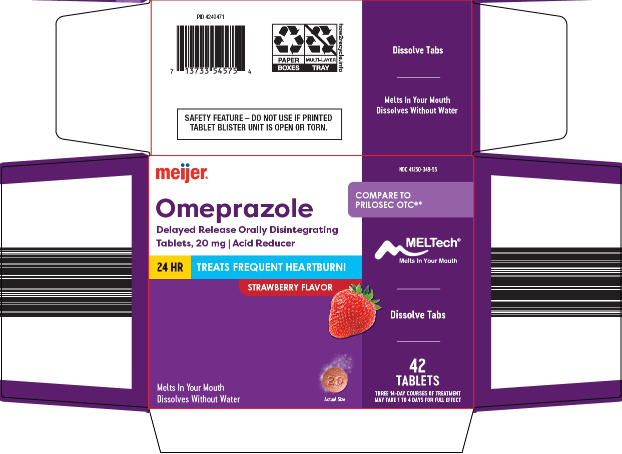 Pill image for Meijer Distribution, Inc. Omeprazole Delayed Release Orally Disintegrating Tablets, 20 Mg Drug Facts