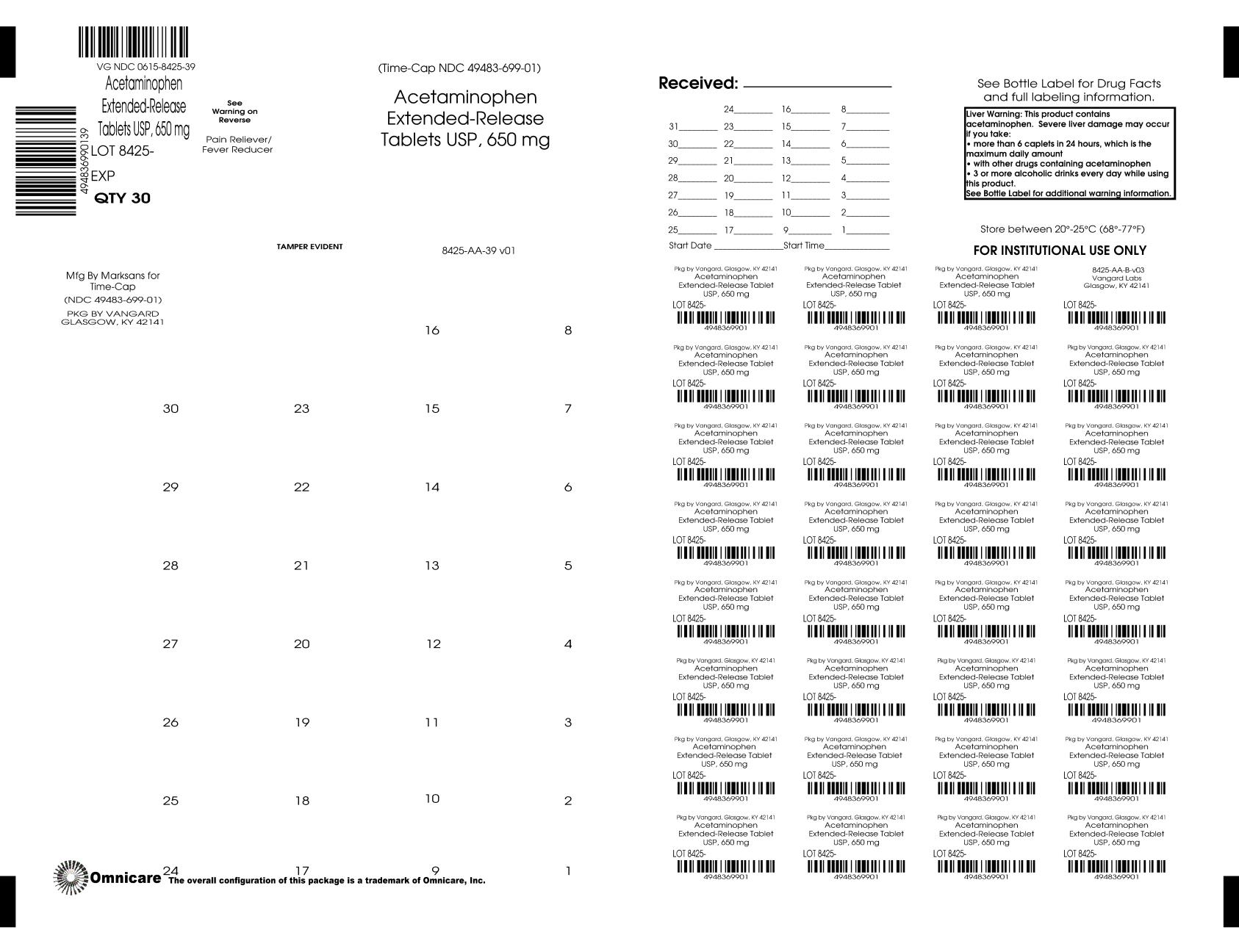 Pill image for Timely 699r Arthritis Pain Relief- Acetaminophen Extended-release Tablets Usp, 650 Mg