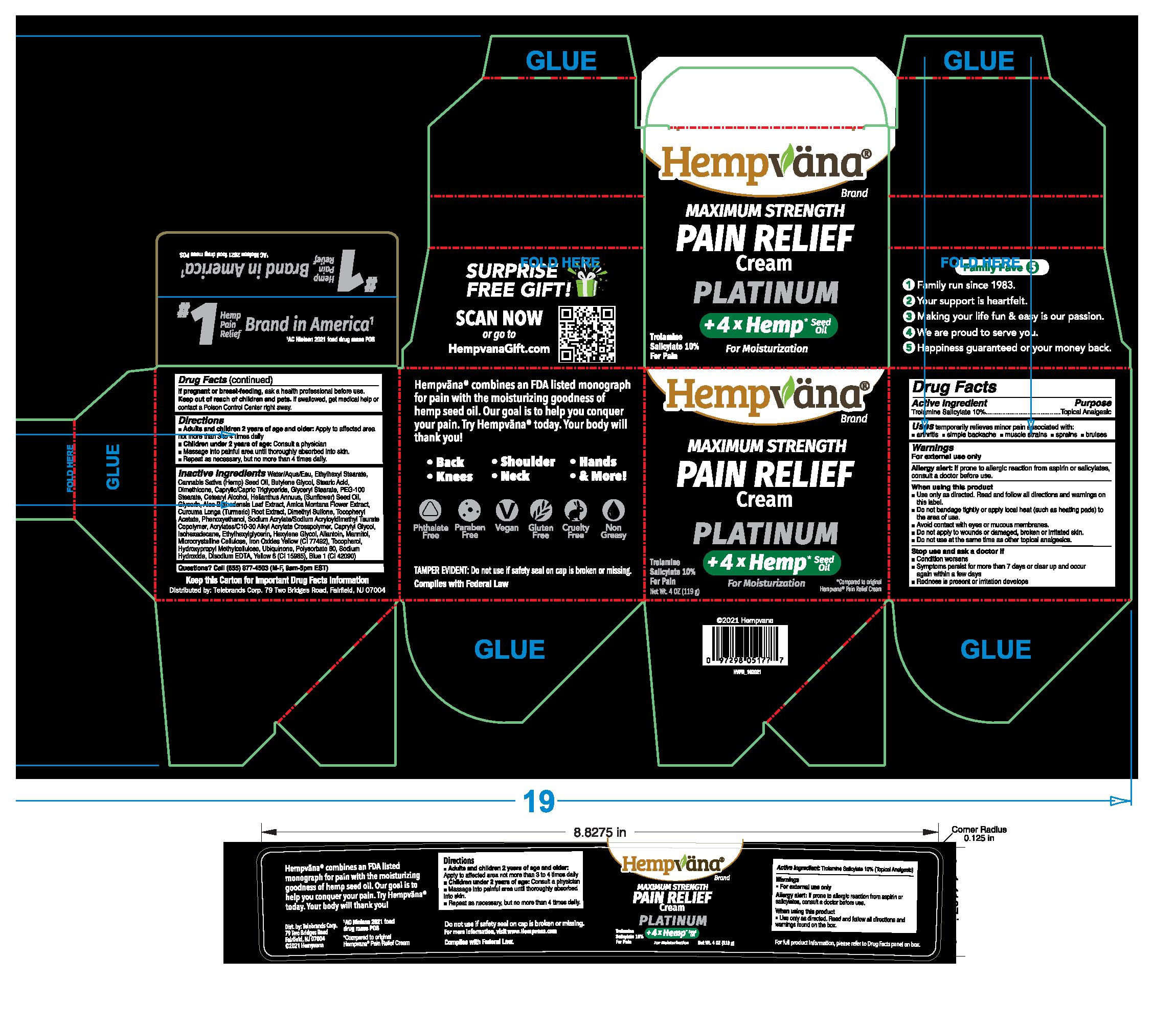 Pill image for Hempvana Maximum Strength Pain Relief Cream - Platinum