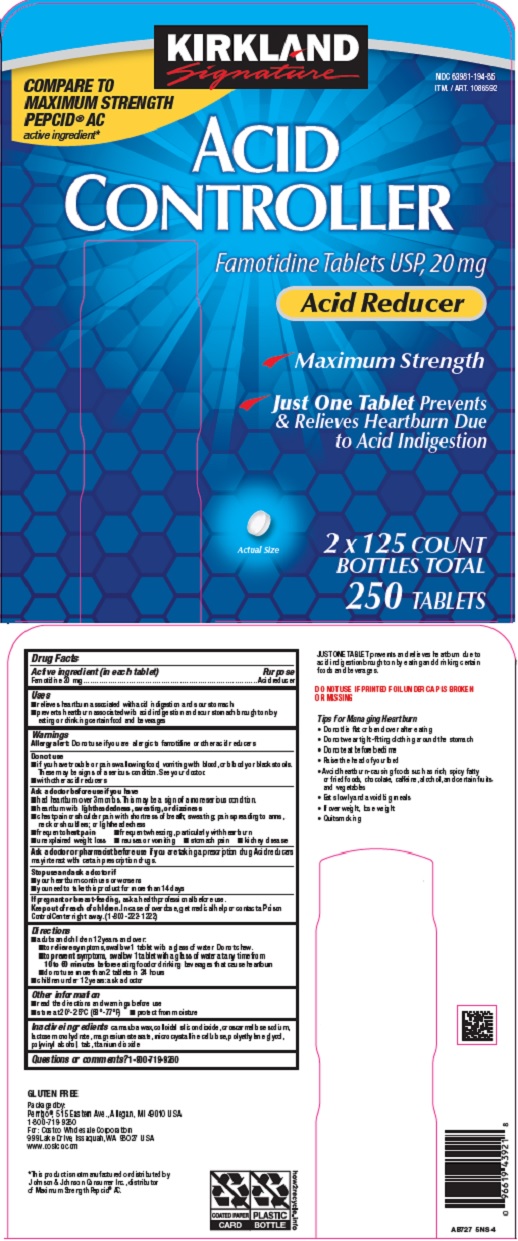 Pill image for Costco Wholesale Corp. Acid Controller Drug Facts
