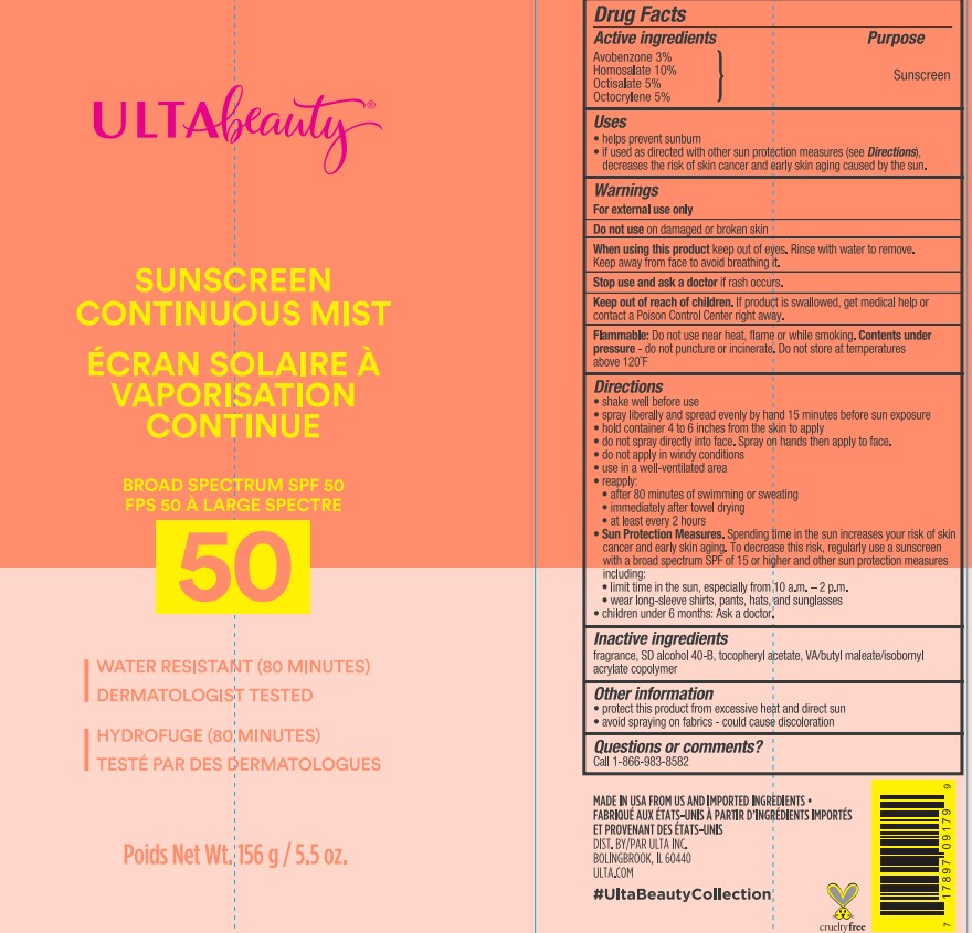 Pill image for Ulta Beauty Sunscreen Continuous Mist Broad Spectrum Spf 30