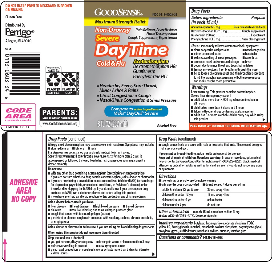 Pill image for Perrigo Severe Day Time Cold & Flu Drug Facts
