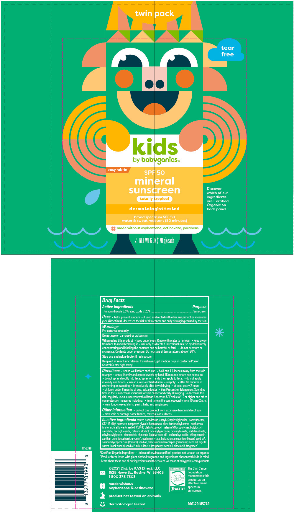 Pill image for Kids Spf50+ Mineral Sunscreen Spray Continuous Totally Tropical