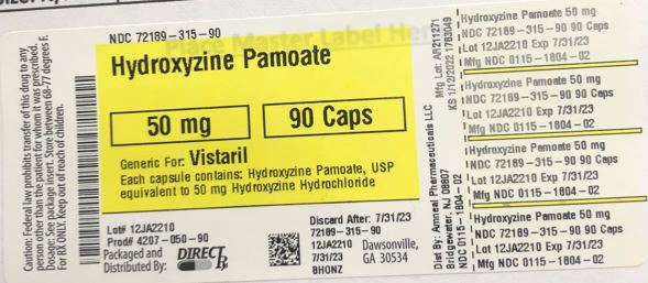 Pill image for Hydroxyzine Pamoate