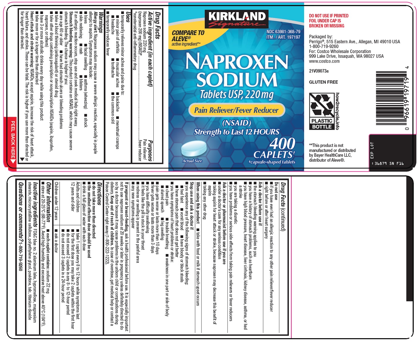 Pill image for Costco Wholesale Corp. Naproxen Sodium Tablets Usp, 220 Mg Drug Facts