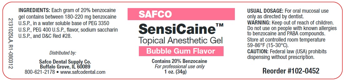 Pill image for Sensicaine Topical Anesthetic Gel Bubble Gum Flavor