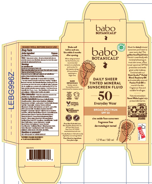 Pill image for Babo Botanicals Daily Sheer Fluid Tinted Mineral Sunscreen Spf 50