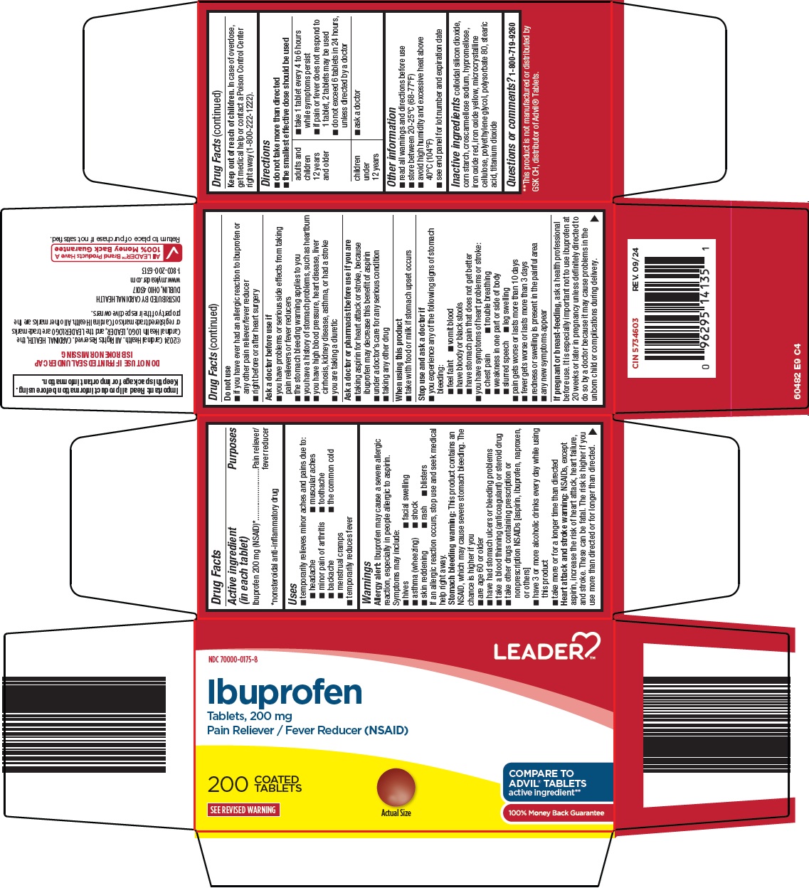 Pill image for Cardinal Health Ibuprofen Drug Facts
