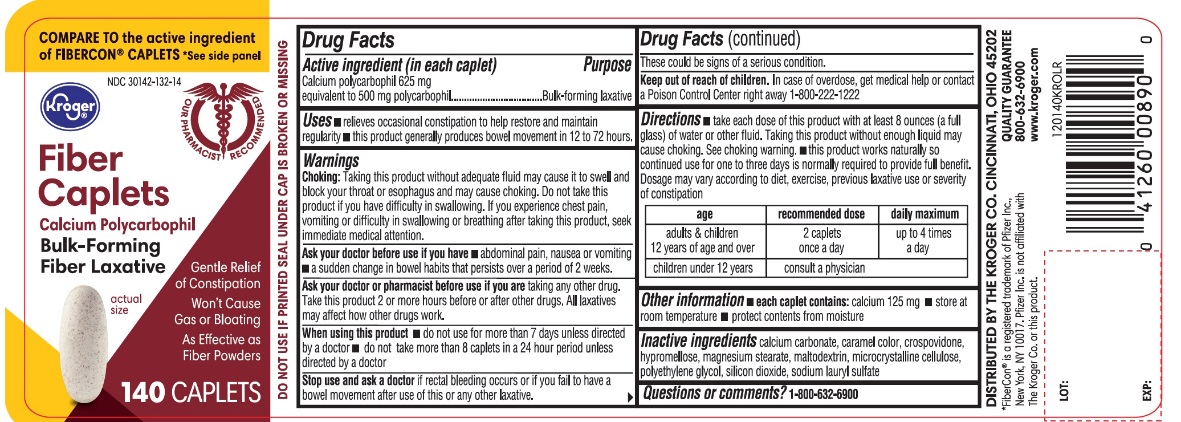 Pill image for Kroger 140 Fiber Caplets Calcium Polycarbophil