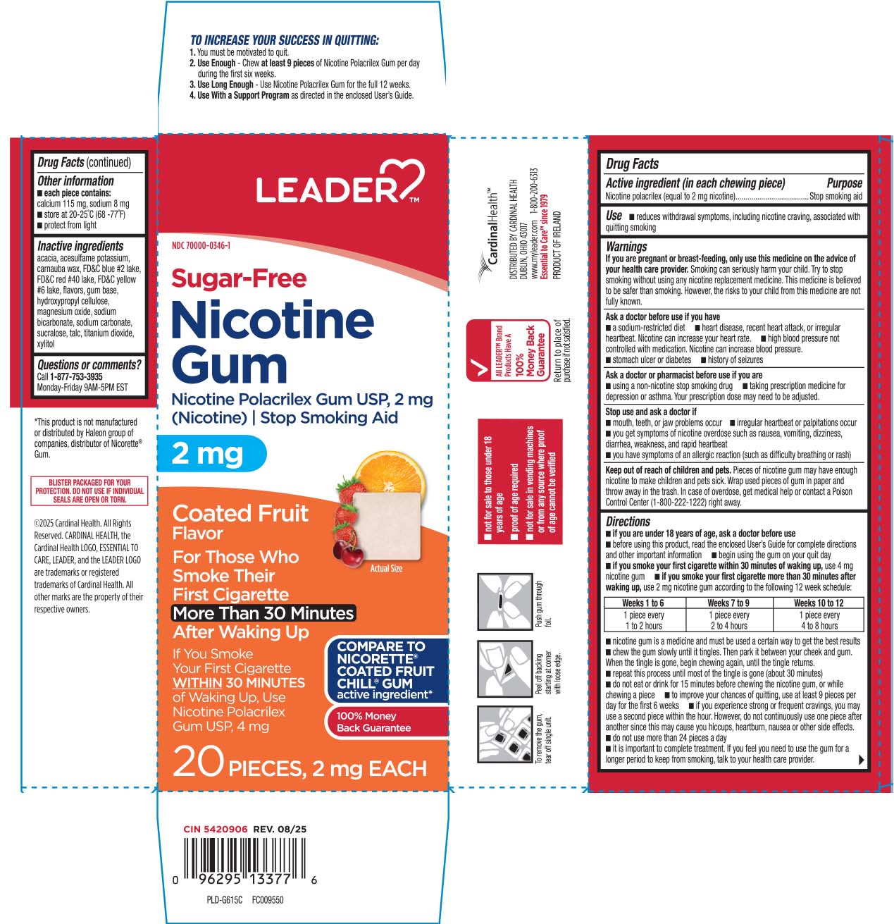 Pill image for Nicotine Polacrilex Coated Fruit 2 Mg And 4 Mg - Leader