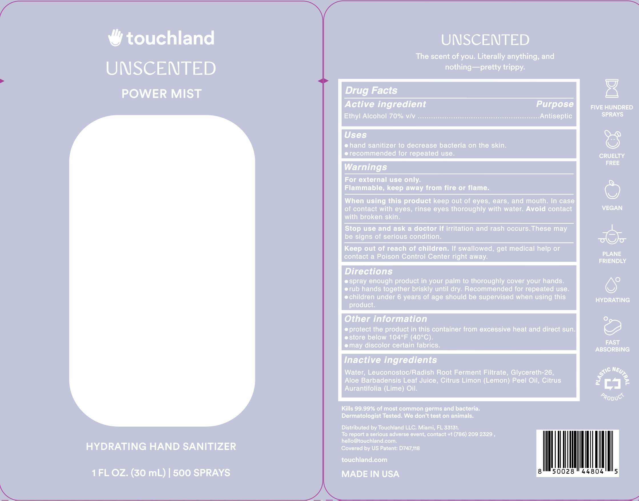 Pill image for touchland hand sanitizer - unscented