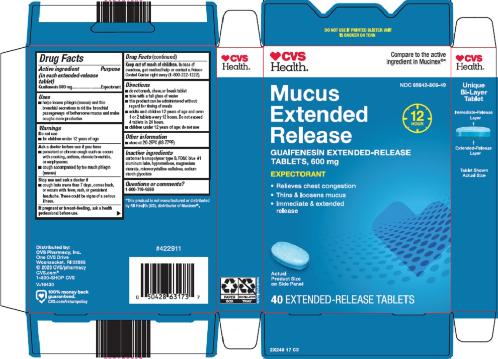 Pill image for Cvs Pharmacy, Inc. Mucus Extended Release Drug Facts